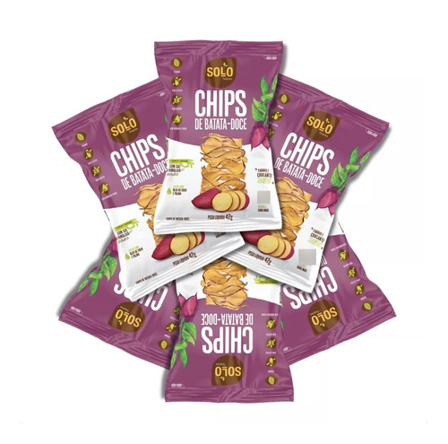 Chips De Batata Doce Solo Snacks Qualidade Premium 42g - 6un