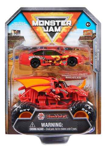 Camión Y Auto De Carreras Monster Jam Monster Bakugan Dragon