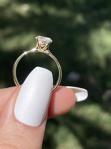 Anillo Compromiso Moissanita 1ct Catedral Oro 14k Dorado 5