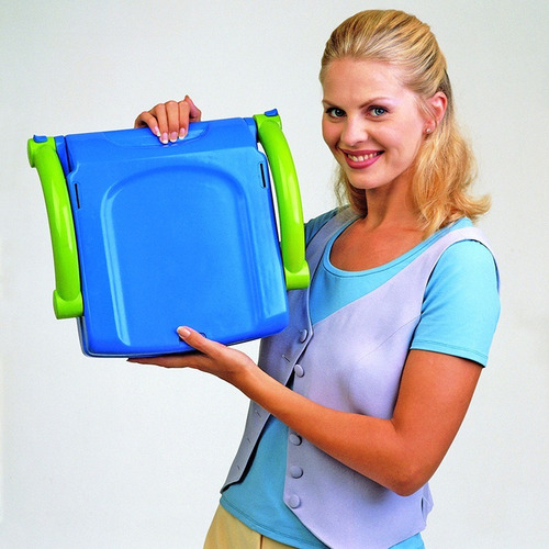 Silla Alta Portátil Para Bebé Kidskit 4 En 1 Color Azul Azul Verde
