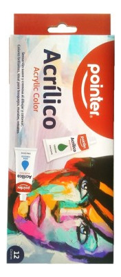 Pinturas Acrilicas Set De 12 Colores 22ml Pointer