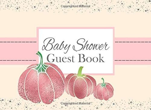 Little Pumpkin Baby Shower Guest Book Pink And Silver Glitte