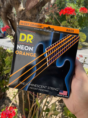 Cuerdas De Bajo Dr Neon Naranjas 4 Cuerdas 45-105