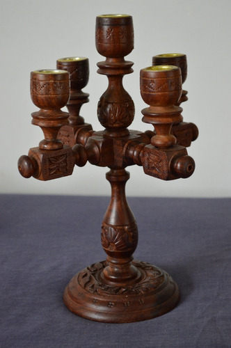 Candelabro De Palo De Rosa