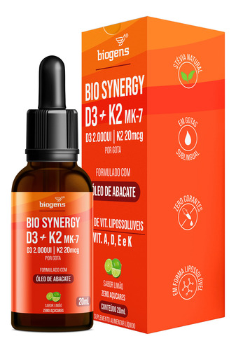 Bio Synergy D3 2000ui + K2 Mk7 20mcg + Vit. A, E - Biogens