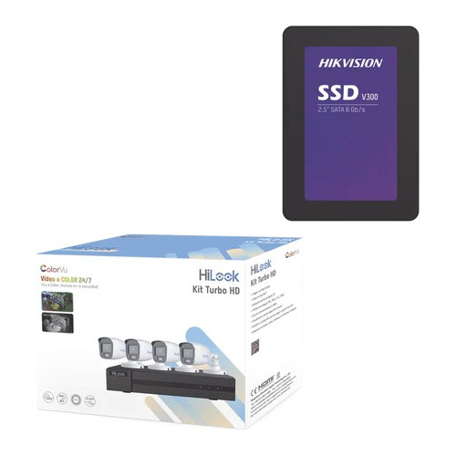 Kit, 4 Cámaras Bala Con Micrófono, 2 Mpx, Colorvu + Ssd 1tb