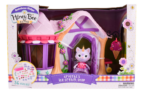 Juego De Casa De Muñecas Cristal Con 36 Accesorios Unicornio