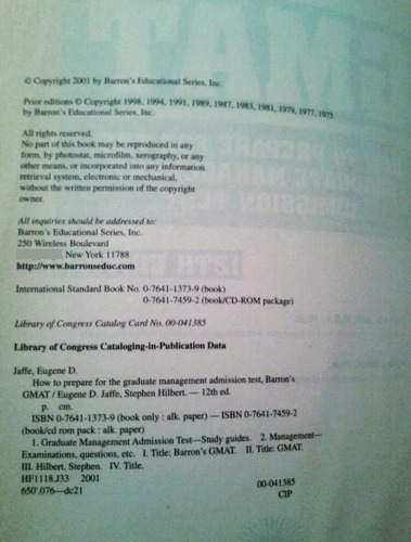Barron´s Gmat - How To Prepare For Gmat With Cd Rom Practice (Usado)