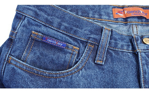Pantalón Denim/jean De 14onz Con Cinta Reflectiva (1 Vuelta)