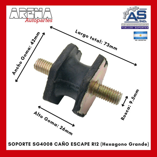 Soportes Caño Escape Renault 12 (grande) - Pack X10 - As4008