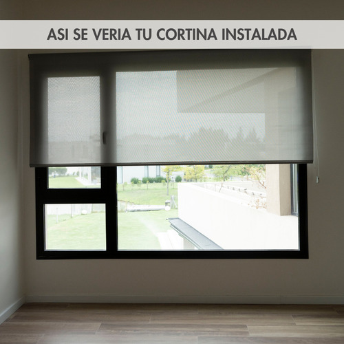 Cortina Roller Sun Screen 6% Traslucida 130x190 Cm Standard Blanco/gris