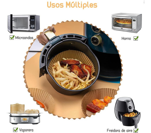 Forros Desechables Air Fryer Freidora De Aire 23 Cm 200 Pzs