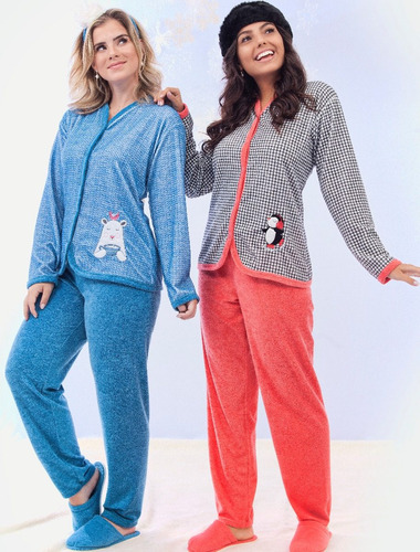 pijama plush feminino plus size