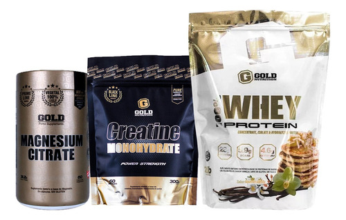 Combo Gold Nutrition Proteina 2lb Creatina 300g Cit Magnasio Vainilla