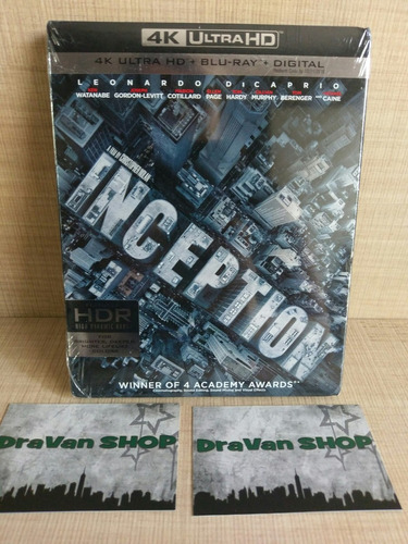Inception El Origen 4k Slipcover Blu Ray Stock Película