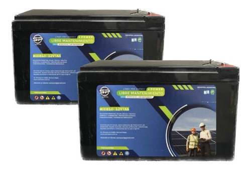 Pack X2 Bateria Gel 12v 7ah 7a Ciclo Profundo Solar Ups