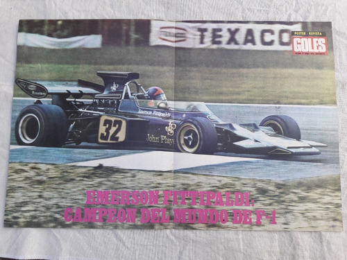 Poster Revista Goles Emerson Fittipaldi Campeon Del Mundo F1