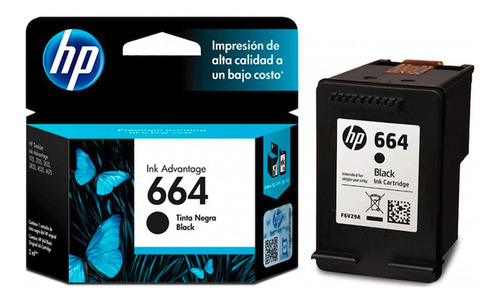 Tinta Impresora Hp Cartridge 664 Negro 2ml