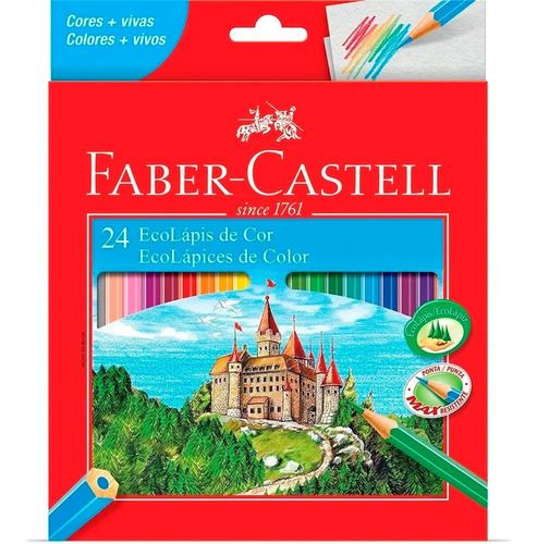 Imagem 1 de 4 de Lápis De Cor 24 Cores Ecolápis Faber Castell