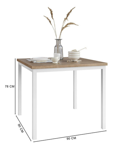 Conjunto De Mesas E Cadeiras 90x90 Com 4 Cadeiras Fdwt