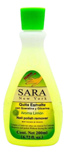 Sara New York Quita Esmalte Frasco Con 200 Ml - Limón