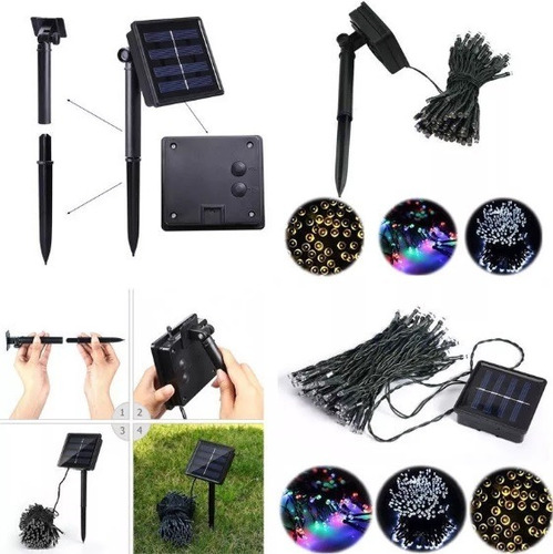 Guirnalda 200 Luz Led Solar Exterior Interior Multicolor 20m