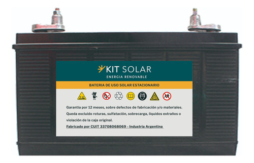 Bateria Solar Estacionaria Plomo Acido 110ah 12v Kit Solar