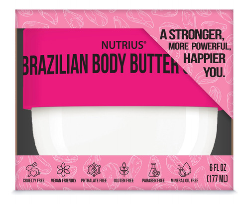 Nutrius Crema Corporal Brasilena Berry Bliss, 6 Onzas Liquid