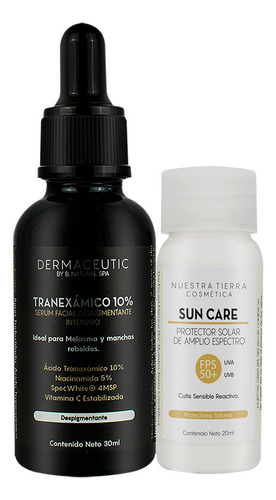 Sérum Tranexamico 10% Dermaceutic Despigmentantes dia/noite para todos os tipos de pele de 30mL/30g 15+ anos- kit x 2 unidades