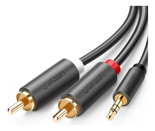 Cable de audio Ugreen de 3,5 mm a 2rca macho/macho, 2 m, negro