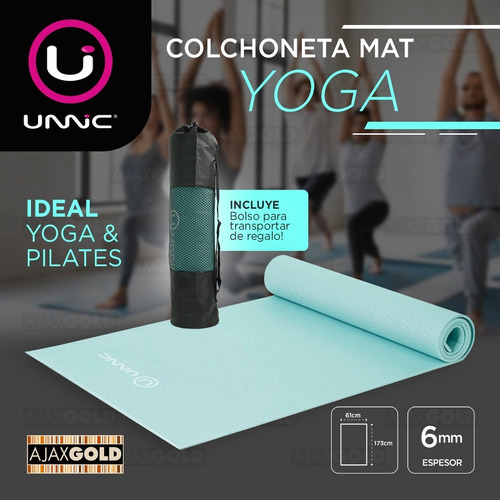 Imagen 2 de 7 de Yoga Mat Colchoneta Pilates Fitness Gym 6mm Pvc + Bolso