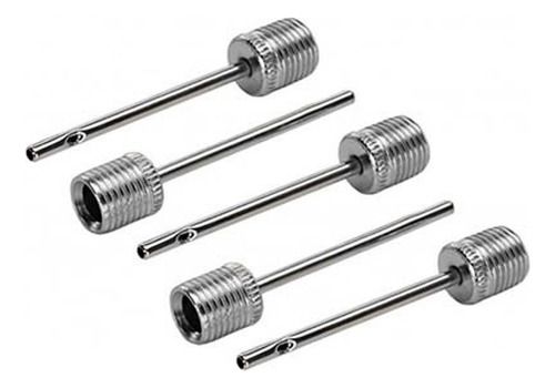 Picos X 5 Metal A Rosca Para Inflar Pelotas Fútbol Basket Plateado Picos X 5 Metal A Rosca