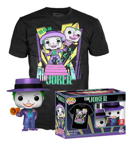 Funko Pop Heroes: Joker 1989 Pop Y Playera Mediana