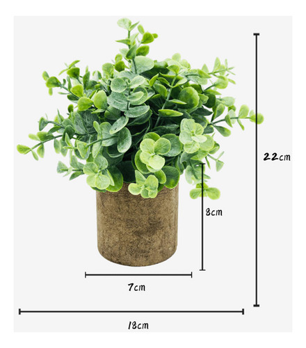 Plantas Artificiales De Sándalo Con Maceta Para Escritorio