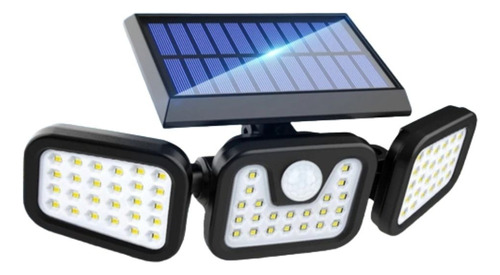 Lámpara de desfile Solar Light 74 LED con sensor de presencia de color negro 110 V/220 V