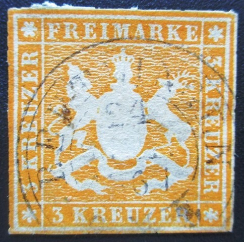 B1666  Wurttemberg Alemanha - Michel Nº 12c Circ De 1859