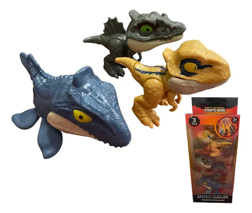 Pack 3 Juguetes Para Ni os Jurassic Dinosaurios Mordelones