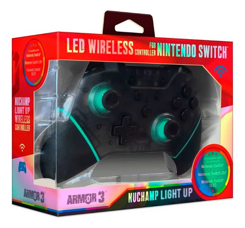 Control Hyperkin Nuchamp Negro Led Inalámbrico Para Switch
