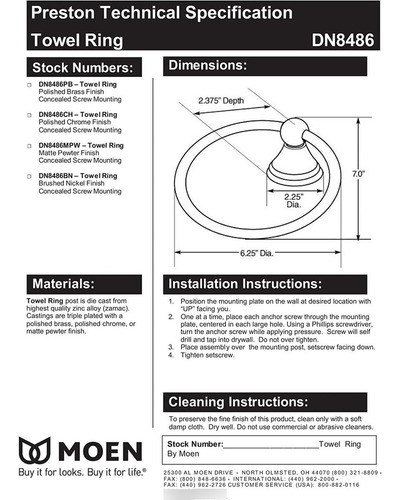 Moen Aro Toallero En Cromo Baño-cocina