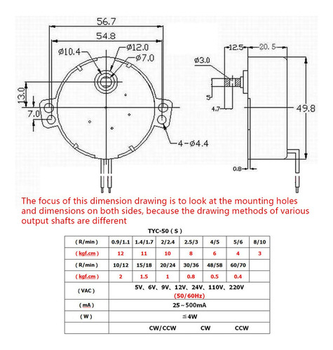 Motor Síncrono Fielect Ac 110v 10-12rpm Motor Giratorio Cw/c