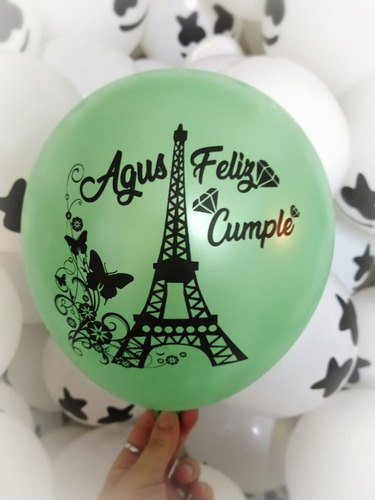 50 Globos Impresos, Texto, Logo Dibujo, Invitacion