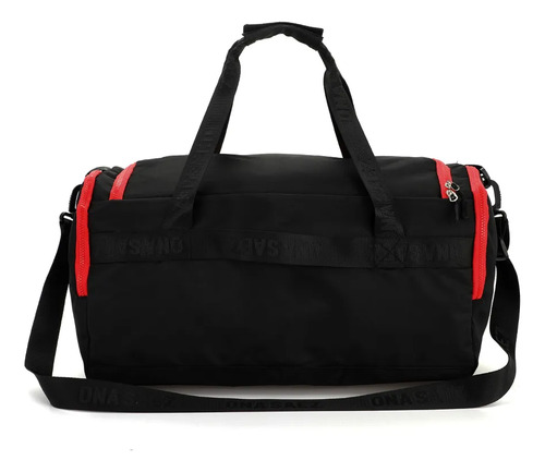 Bolso Deportivo Mujer Gym Entrenamiento Correa Regulable Color Negro-rojo