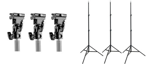 3 Tripies 2.10m Linco 3 Brackets Soporte Flash Y Sombrilla