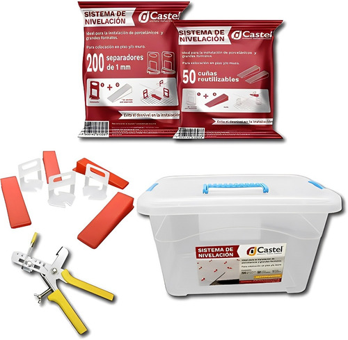 Kit De Nivelacion Para Pisos Castel Con 200 Niveladores 1mm