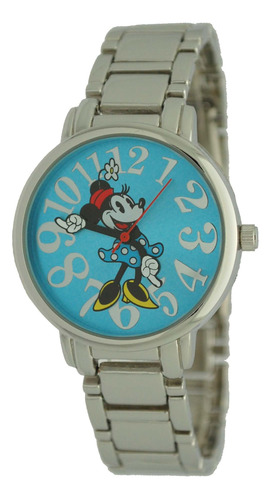 Disney Mn2122 Minnie Mouse Reloj De Mujer De Plata