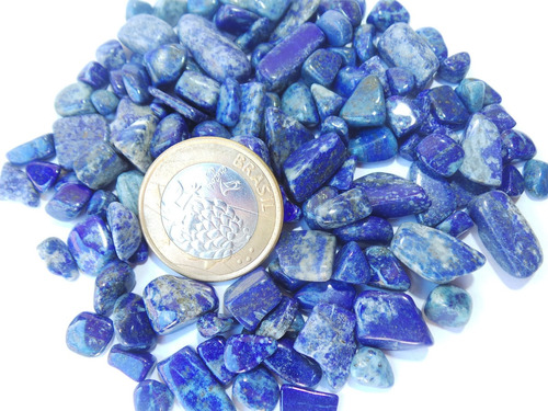 Pacote Com 100gr De Lapis Lazuli Rolado Tamanho 0,7 A 1,2cm