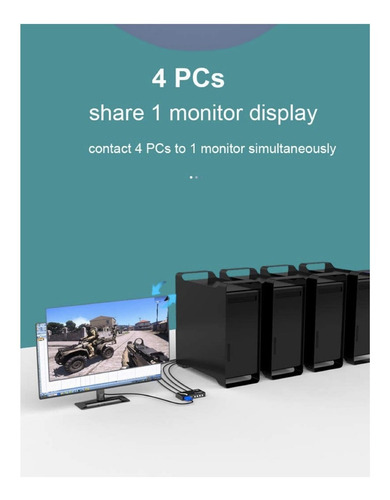 Imagen 2 de 8 de Switch 4 Puertos Vga Entrada Para Pc + 1 Salida Vga Monitor
