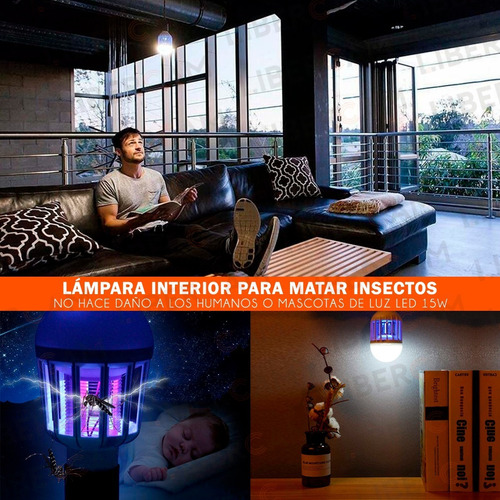 Lámpara Led 12w Mata Moscas Mosquitos Insectos E27 Única