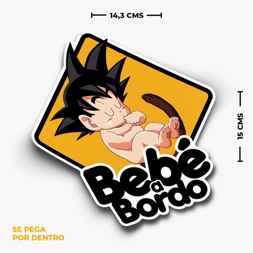 Sticker Bebe A Bordo Goku Letrero Señaletica Auto 15cm Int