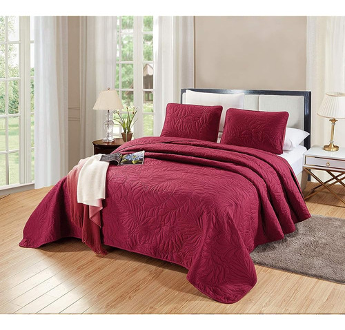 Grandlinen 3-piece Bedding Savannah Quilt Set Solid Dark Pur